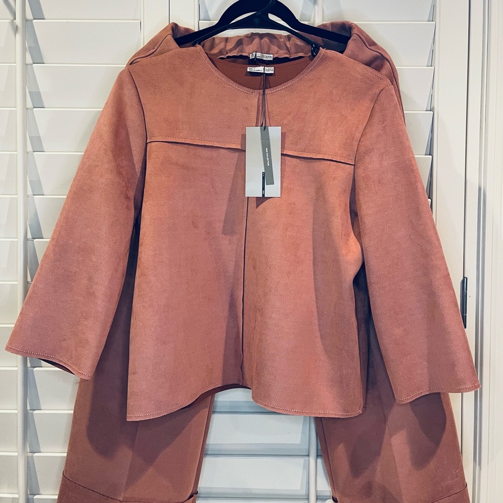 Brand New with tags “ZARA” suede pants suit.